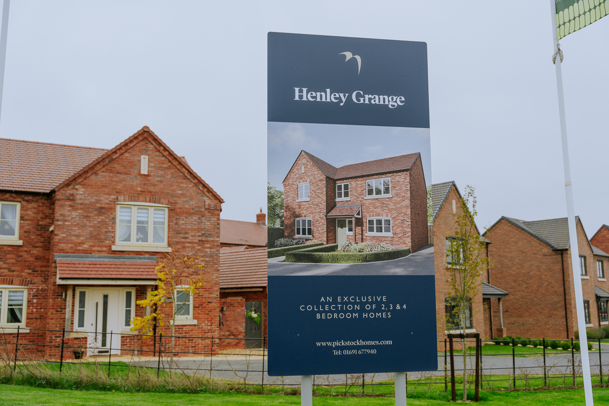 Henley Grange sign outside a new home in Ludlow.