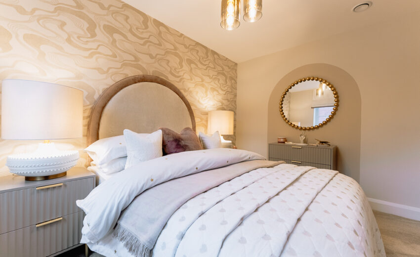 Contemporary bedroom in a new build home