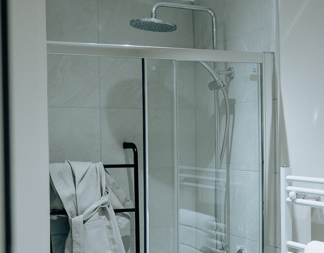 Modern shower room in the Stretford new build.