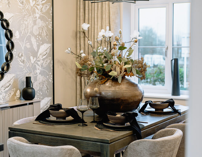 Contemporary Dining Room in a new build home
