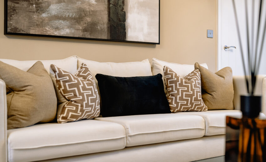 Stylish living room in a new build home